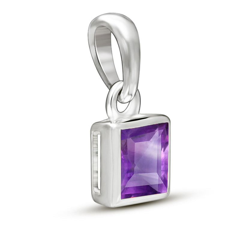 5*5 MM Square - Amethyst Faceted Pendants - CB-P707A Catalogue