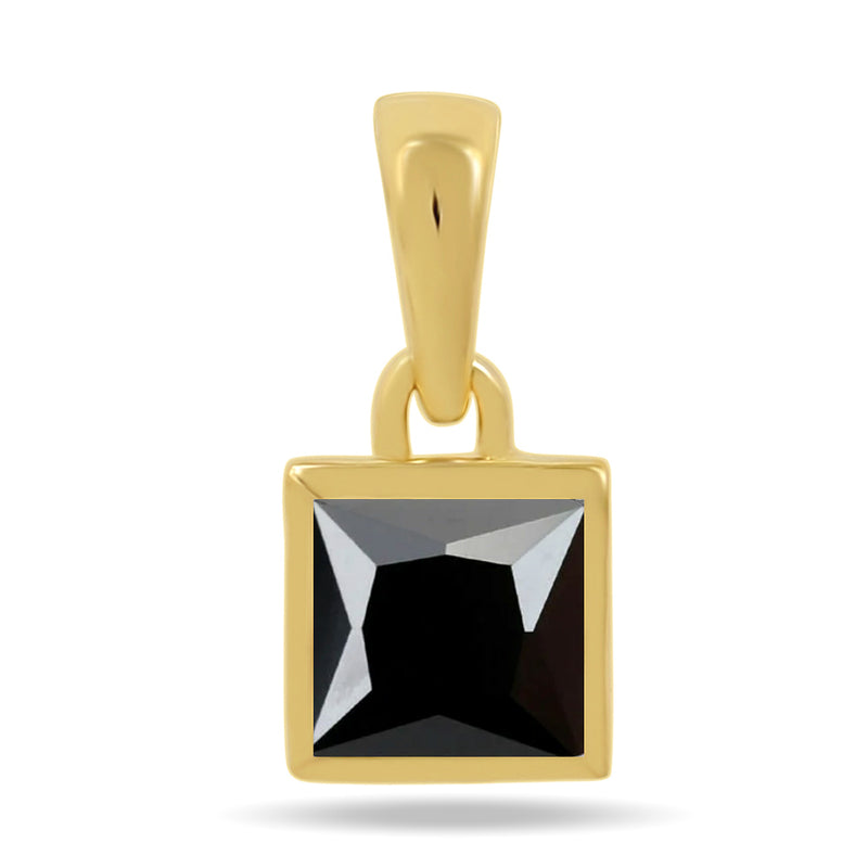 5*5 MM Square - 18k Gold Vermeil - Black Spinel Faceted Pendants - CB-P707G-BS Catalogue