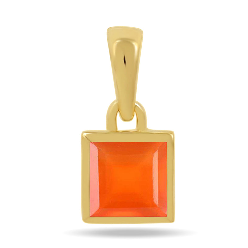 5*5 MM Square - 18k Gold Vermeil - Carnelian Faceted Pendants - CB-P707G-CRF Catalogue