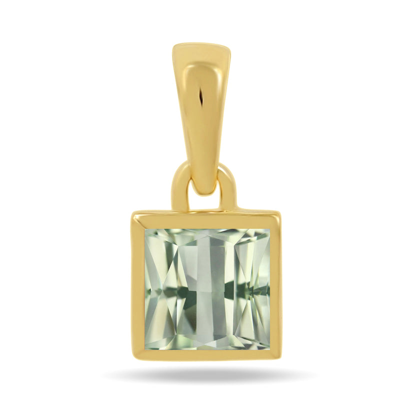 5*5 MM Square - 18k Gold Vermeil - Mint Green Kyanite Faceted Pendants - CB-P707G-GK Catalogue