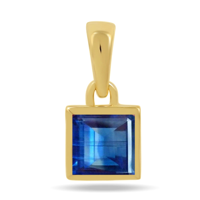 5*5 MM Square - 18k Gold Vermeil - Kyanite Faceted Pendants - CB-P707G-K Catalogue
