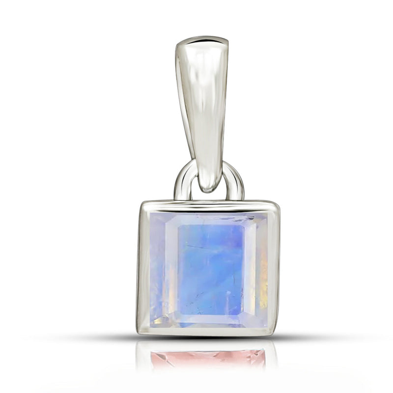 5*5 MM Square - Rainbow Moonstone Faceted Pendants - CB-P707RM Catalogue