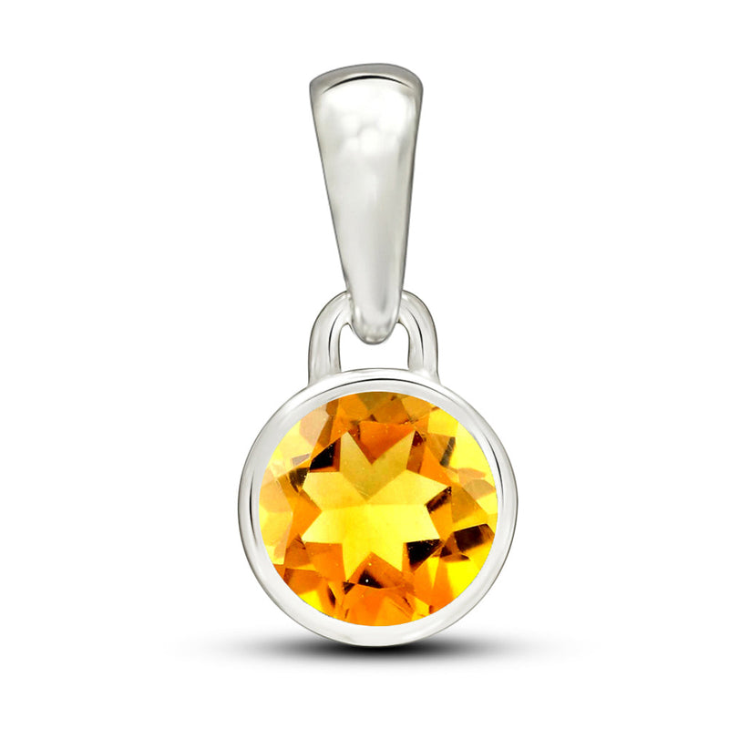 5*5 MM Round - Citrine Pendants - CB-P708C Catalogue