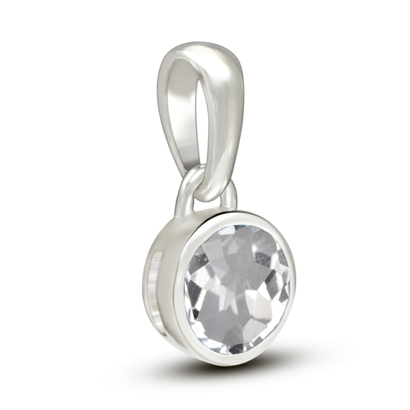 5*5 MM Round - White Topaz Pendants - CB-P708WT Catalogue