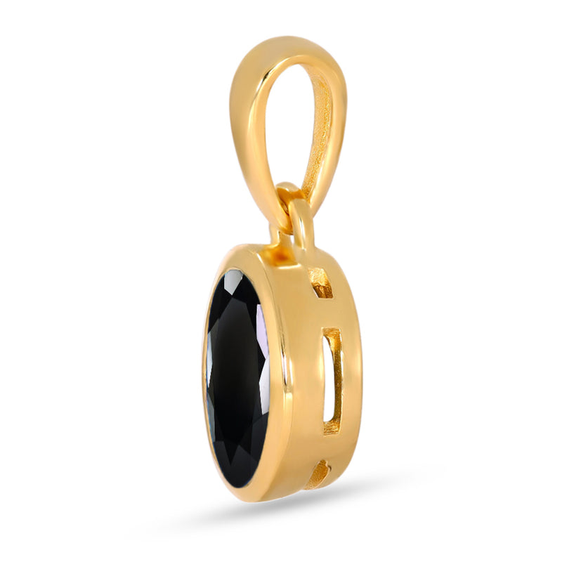 7*5 MM Oval - 18k Gold Vermeil - Black Spinel Faceted Pendants - CB-P709G-BS Catalogue