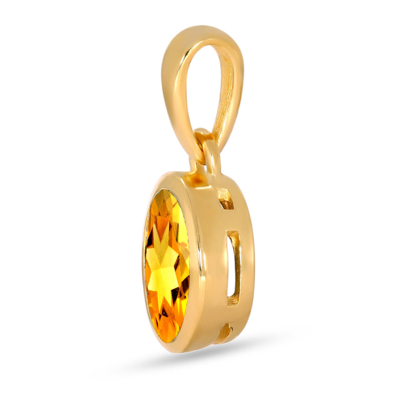 7*5 MM Oval - 18k Gold Vermeil - Citrine Pendants - CB-P709G-C Catalogue