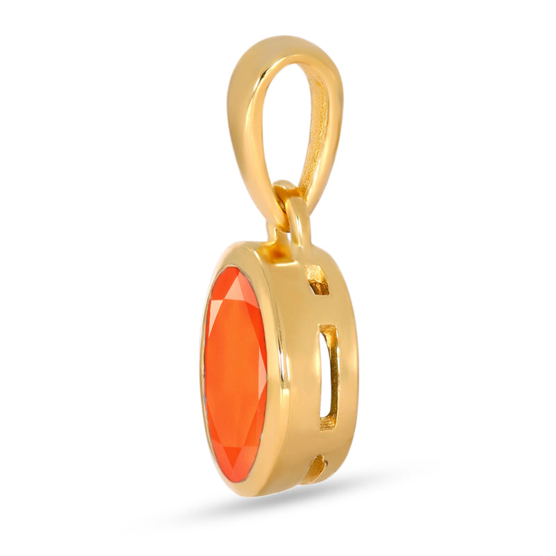 7*5 MM Oval - 18k Gold Vermeil - Carnelian Faceted Pendants - CB-P709G-CRF Catalogue