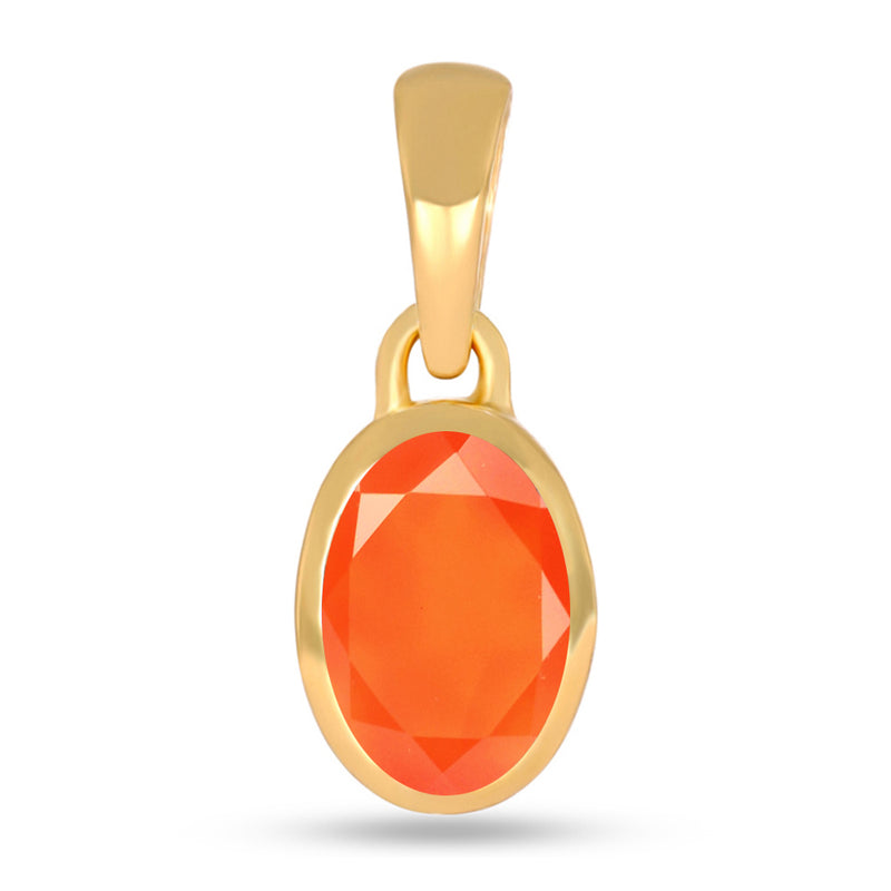 7*5 MM Oval - 18k Gold Vermeil - Carnelian Faceted Pendants - CB-P709G-CRF Catalogue