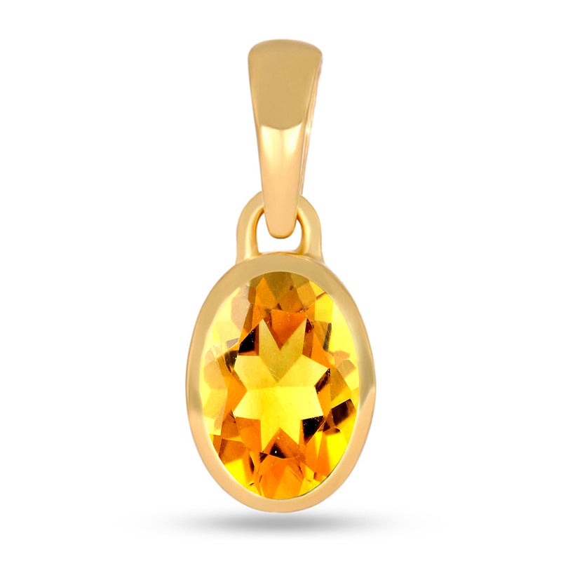7*5 MM Oval - 18k Gold Vermeil - Citrine Pendants - CB-P709G-C Catalogue