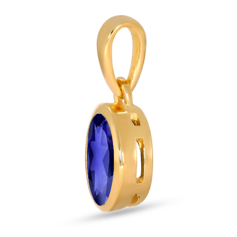 7*5 MM Oval - 18k Gold Vermeil - Iolite Pendants - CB-P709G-I Catalogue