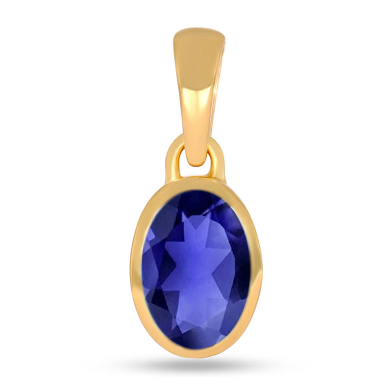 7*5 MM Oval - 18k Gold Vermeil - Iolite Pendants - CB-P709G-I Catalogue