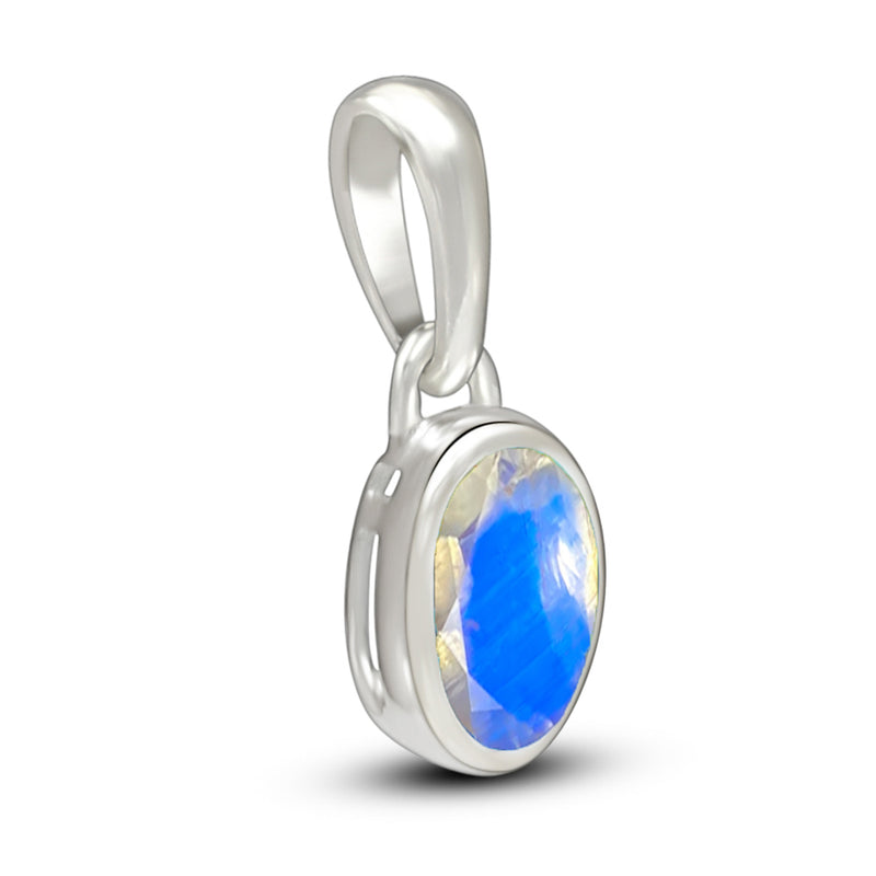7*5 MM Oval - Rainbow Moonstone Faceted Pendants - CB-P709RM Catalogue