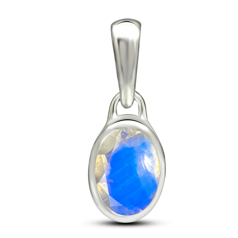 7*5 MM Oval - Rainbow Moonstone Faceted Pendants - CB-P709RM Catalogue