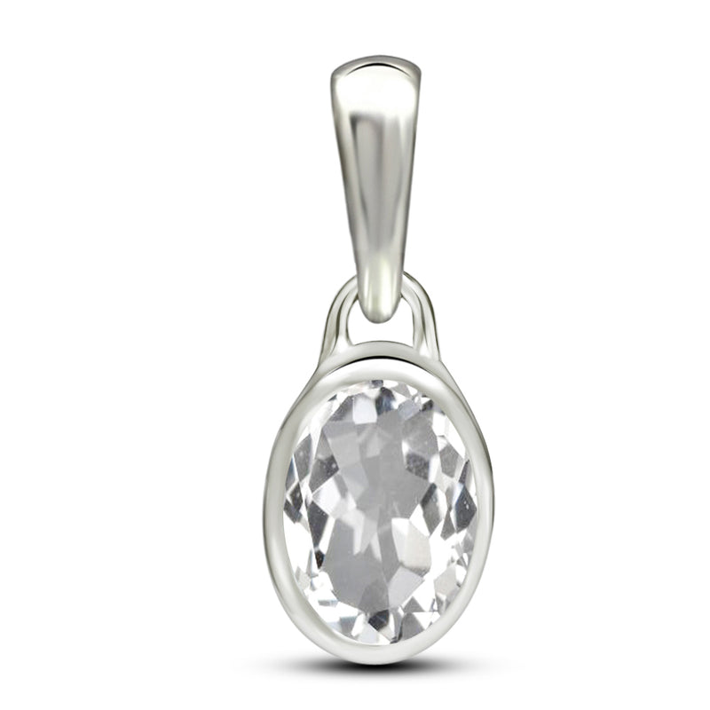 7*5 MM Oval - White Topaz Pendants - CB-P709WT Catalogue