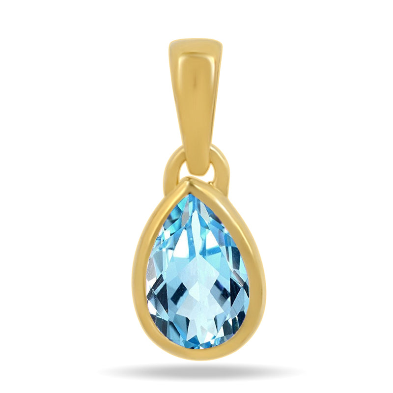 7*5 MM Pear - 18k Gold Vermeil - Blue Topaz Pendants - CB-P710G-BT Catalogue