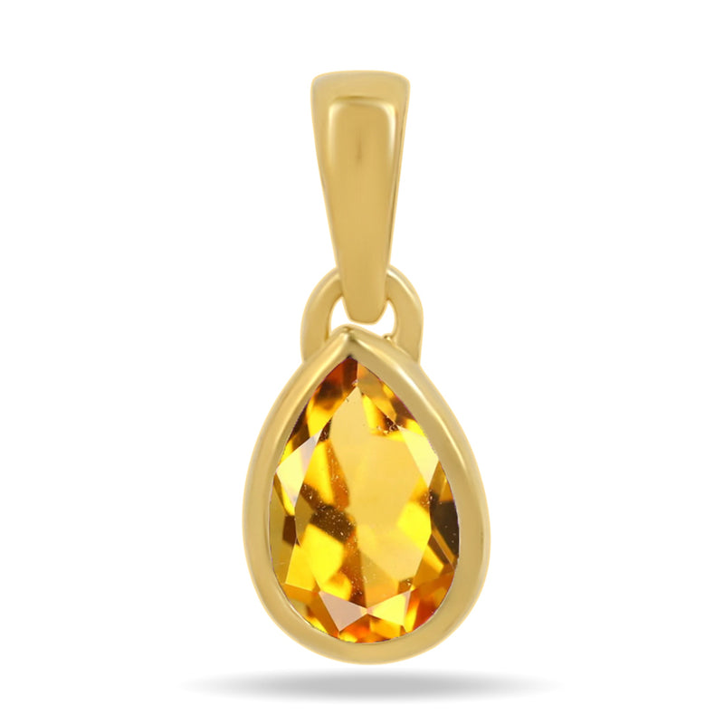 7*5 MM Pear - 18k Gold Vermeil - Citrine Pendants - CB-P710G-C Catalogue