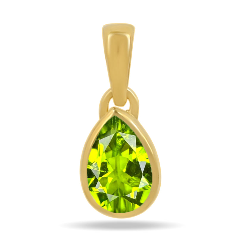 7*5 MM Pear - 18k Gold Vermeil - Peridot Pendants - CB-P710G-P Catalogue