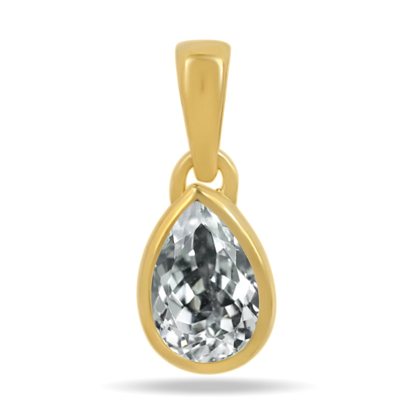 7*5 MM Pear - 18k Gold Vermeil - White Topaz Pendants - CB-P710G-WT Catalogue