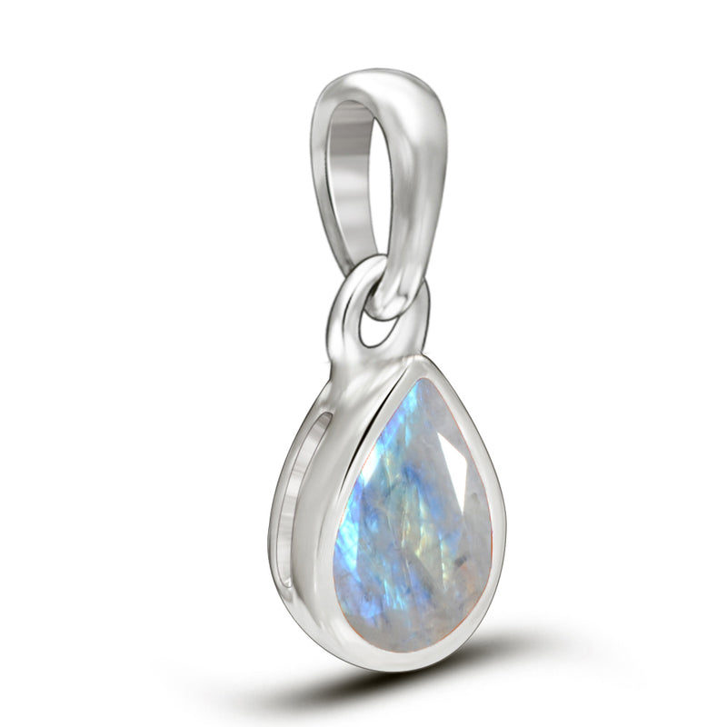 7*5 MM Pear - Rainbow Moonstone Faceted Pendants - CB-P710RM Catalogue