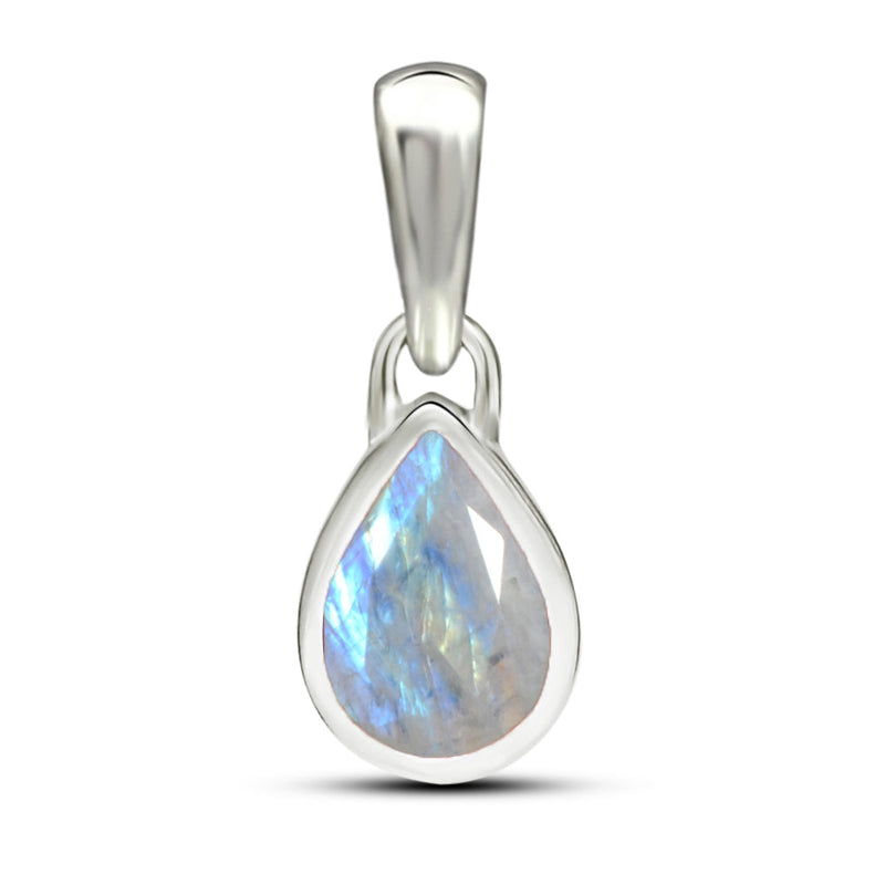 7*5 MM Pear - Rainbow Moonstone Faceted Pendants - CB-P710RM Catalogue