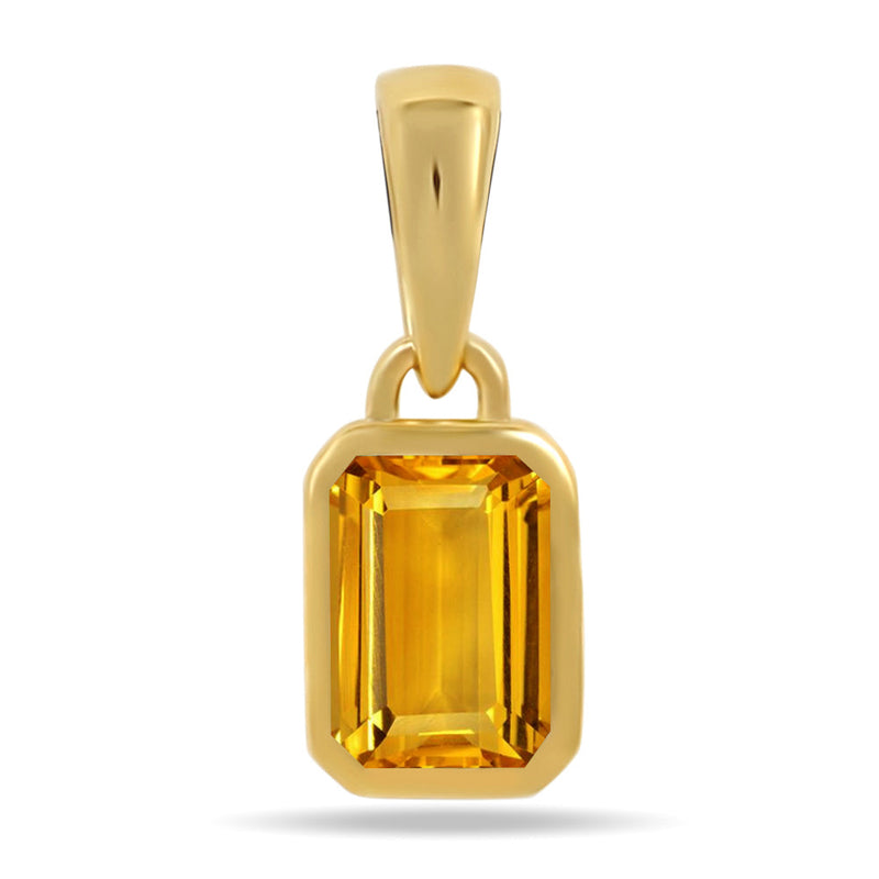 6*4 MM Octo - 18k Gold Vermeil - Citrine Pendants - CB-P716G-C Catalogue