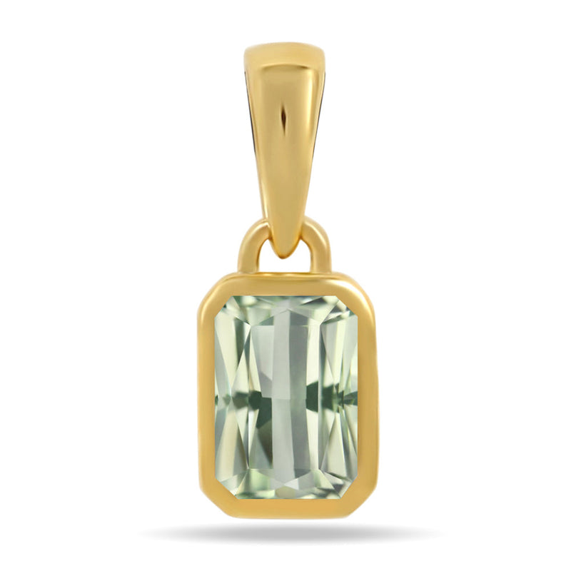 6*4 MM Octo - 18k Gold Vermeil - Mint Green Kyanite Faceted Pendants - CB-P716G-GK Catalogue