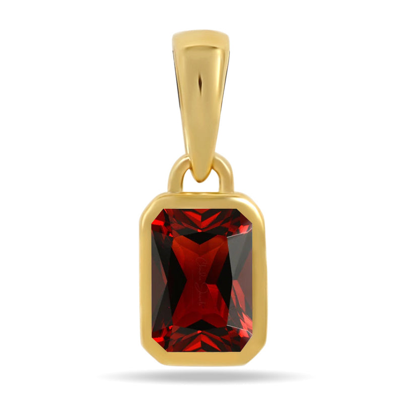 6*4 MM Octo - 18k Gold Vermeil - Garnet Faceted Pendants - CB-P716G-G Catalogue