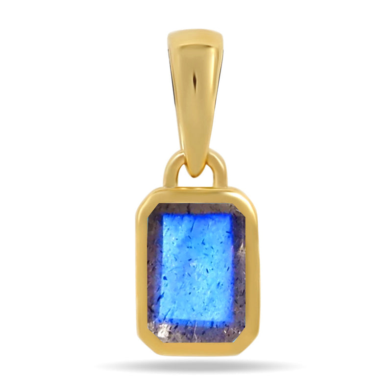 6*4 MM Octo - 18k Gold Vermeil - Labradorite Faceted Pendants - CB-P716G-LBF Catalogue