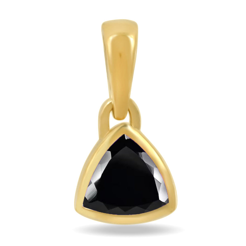 5*5 MM Trillion - 18k Gold Vermeil - Black Spinel Faceted Pendants - CB-P717G-BS Catalogue