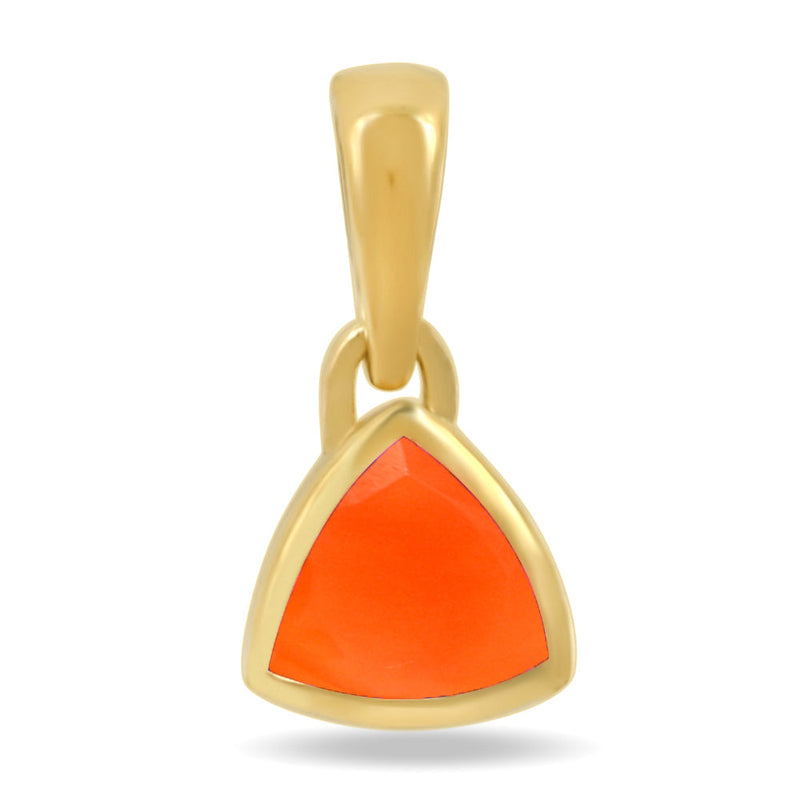5*5 MM Trillion - 18k Gold Vermeil - Carnelian Faceted Pendants - CB-P717G-CRF Catalogue