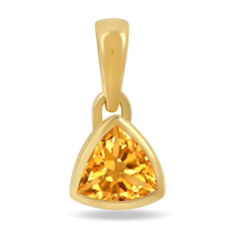 5*5 MM Trillion - 18k Gold Vermeil - Citrine Pendants - CB-P717G-C Catalogue