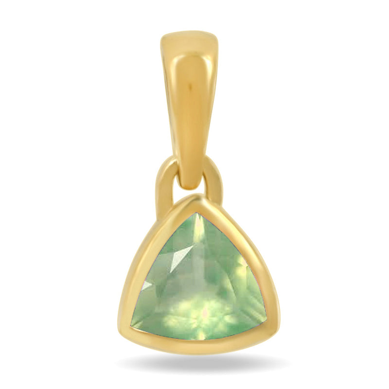 5*5 MM Trillion - 18k Gold Vermeil - Mint Green Kyanite Faceted Pendants - CB-P717G-GK Catalogue