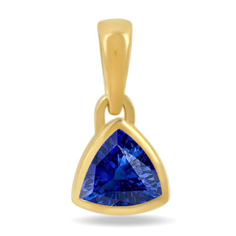 5*5 MM Trillion - 18k Gold Vermeil - Kyanite Faceted Pendants - CB-P717G-K Catalogue