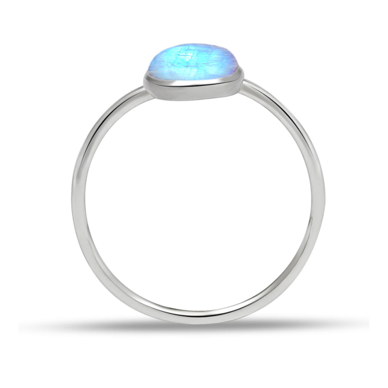 5*5 MM Round - Rainbow Moonstone Ring - CB-R802RM Catalogue