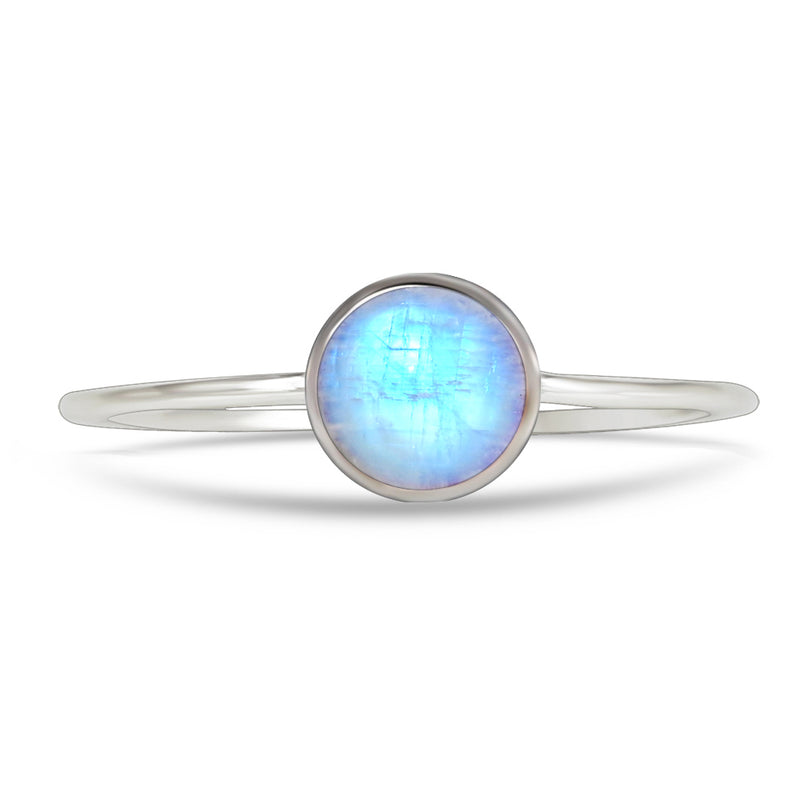 5*5 MM Round - Rainbow Moonstone Ring - CB-R802RM Catalogue