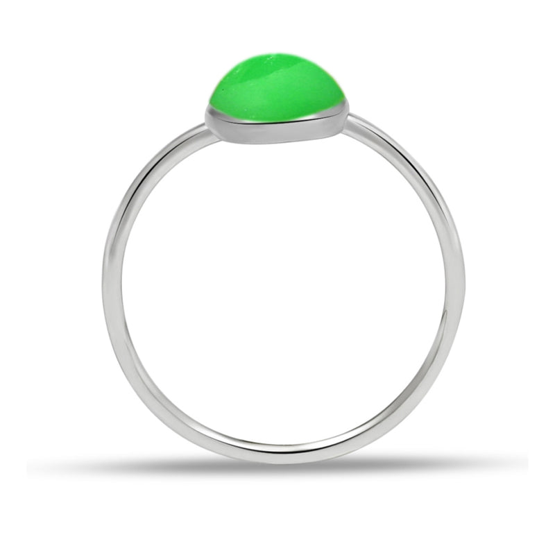 7*5 MM Pear - Chrysoprase Ring - CB-R803CP Catalogue