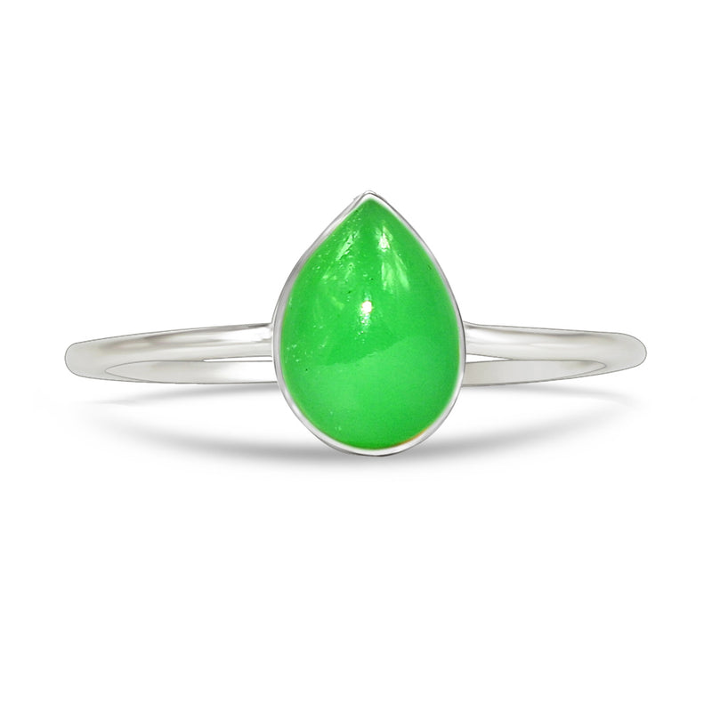 7*5 MM Pear - Chrysoprase Ring - CB-R803CP Catalogue