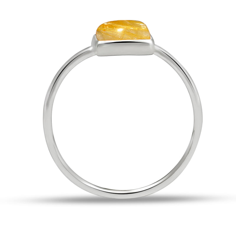 6*6 MM Square - Golden Rutile Ring - CB-R805GR Catalogue