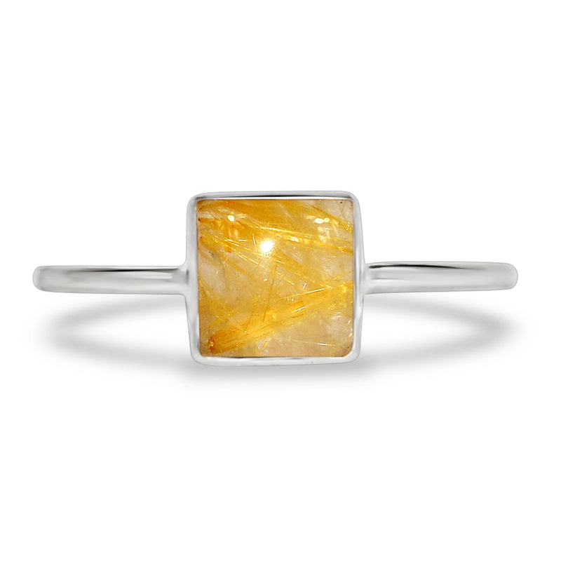 6*6 MM Square - Golden Rutile Ring - CB-R805GR Catalogue