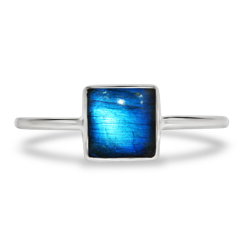 6*6 MM Square - Blue Fire Labradorite Ring - CB-R805LAB Catalogue