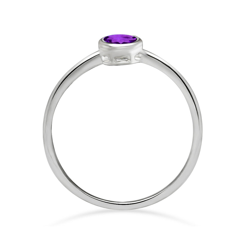 4*4 MM Round - Amethyst Faceted Ring - CB-R813A Catalogue