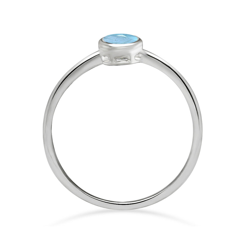4*4 MM Round - Aquamarine Faceted Ring - CB-R813AQF Catalogue