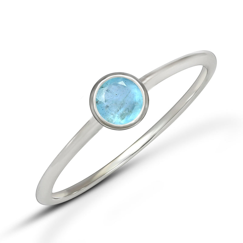 4*4 MM Round - Aquamarine Faceted Ring - CB-R813AQF Catalogue
