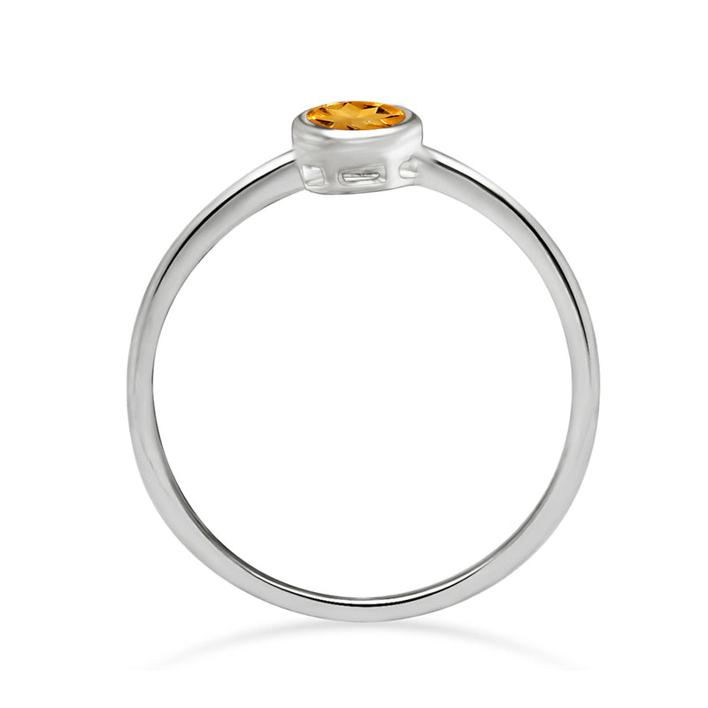4*4 MM Round - Citrine Ring - CB-R813C Catalogue