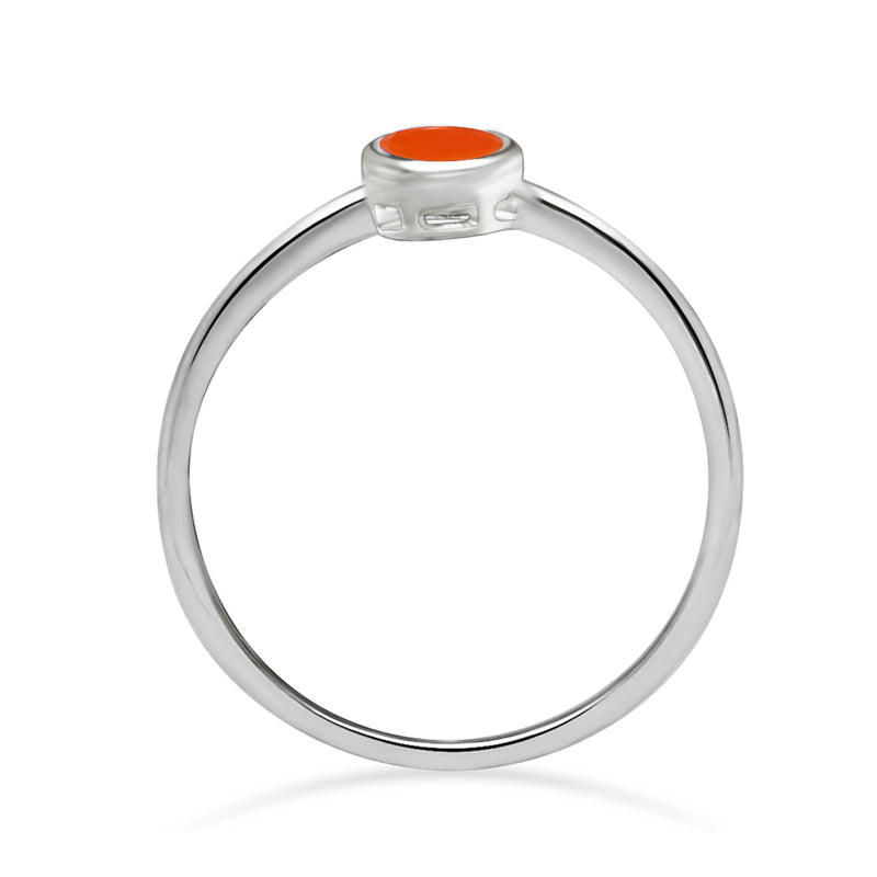 4*4 MM Round - Carnelian Faceted Ring - CB-R813CRF Catalogue