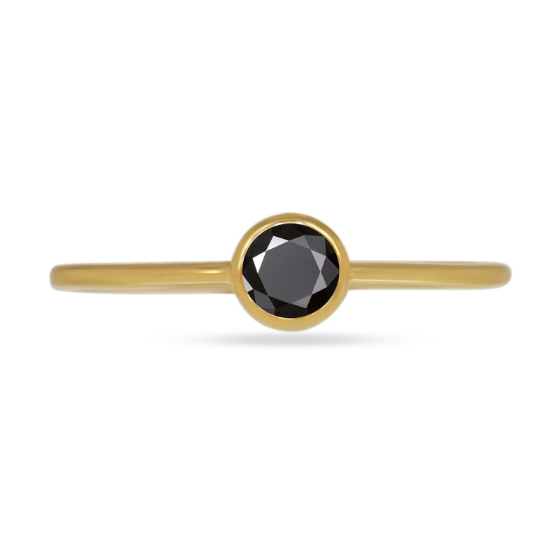 4*4 MM Round - 18k Gold Vermeil - Black Spinel Ring - CB-R813G-BS Catalogue
