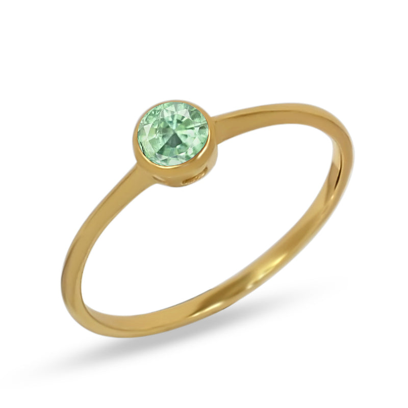 4*4 MM Round - 18k Gold Vermeil - Mint Green Kyanite Ring - CB-R813G-GK Catalogue