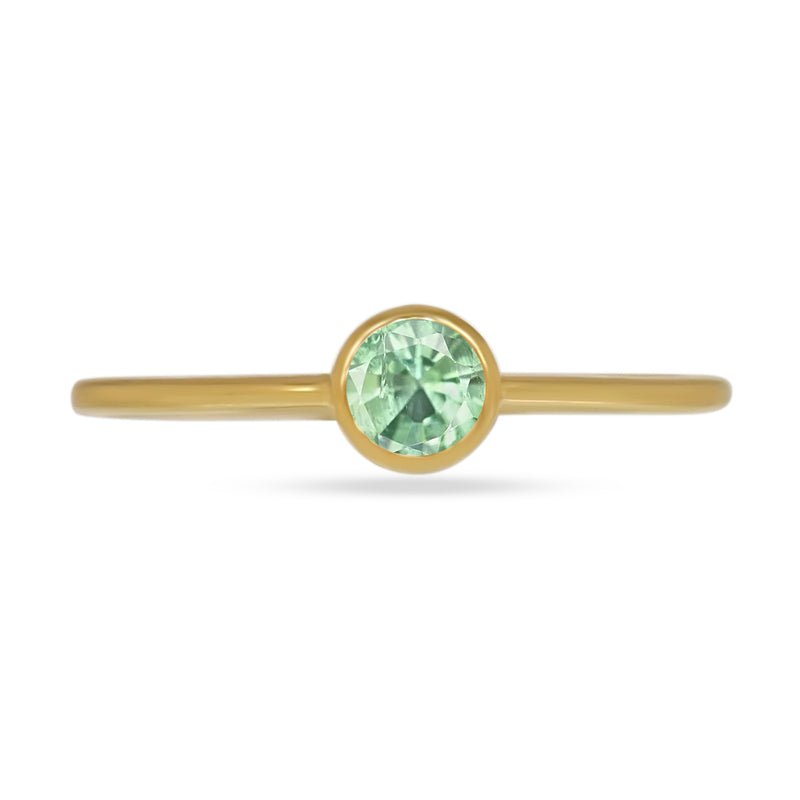 4*4 MM Round - 18k Gold Vermeil - Mint Green Kyanite Ring - CB-R813G-GK Catalogue