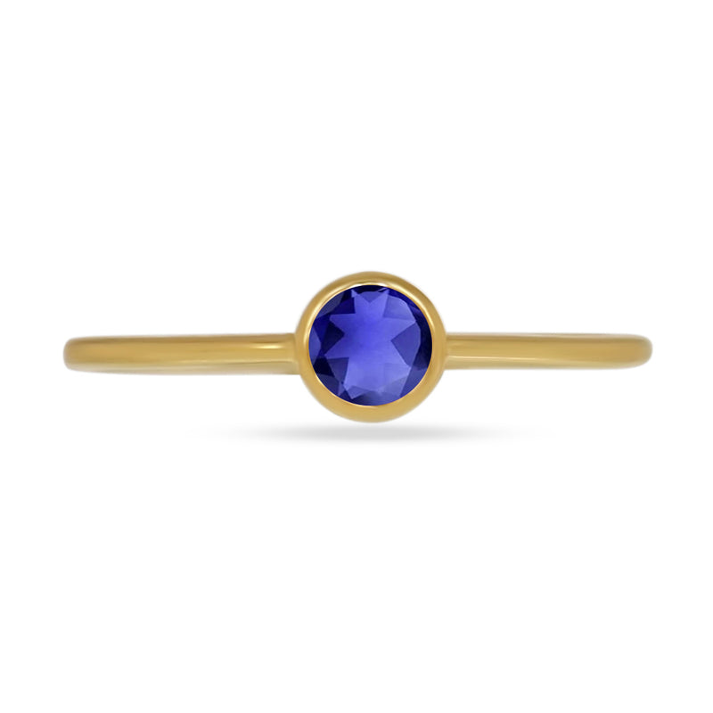 4*4 MM Round - 18k Gold Vermeil - Iolite Ring - CB-R813G-I Catalogue