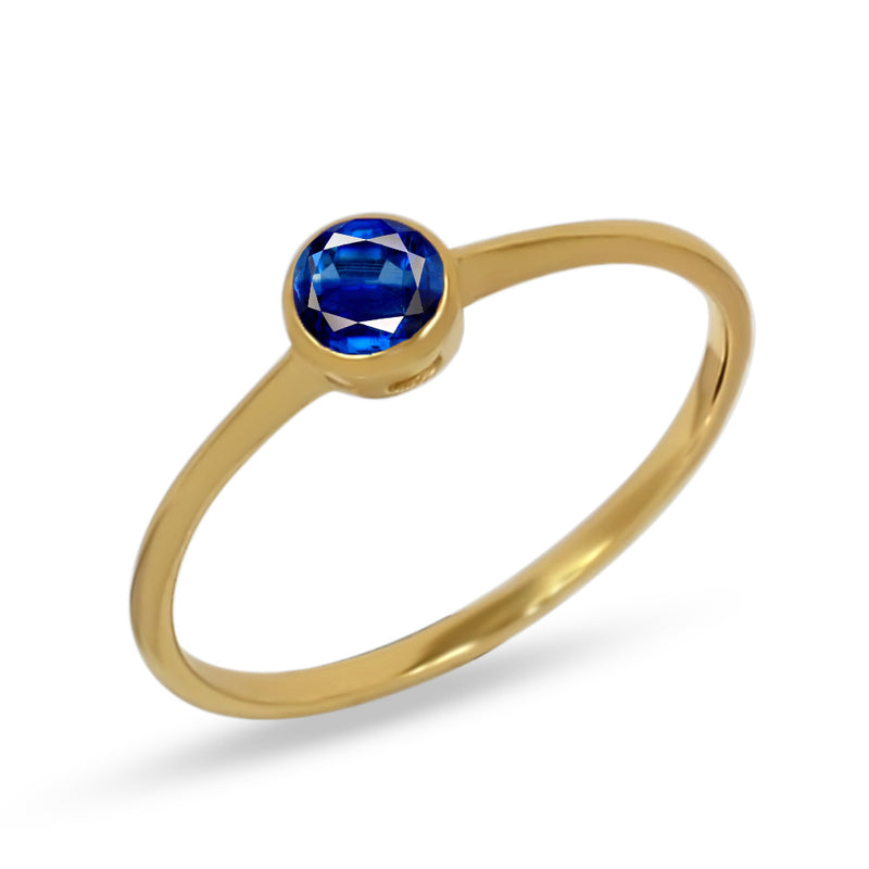 4*4 MM Round - 18k Gold Vermeil - Kyanite Faceted Ring - CB-R813G-K Catalogue